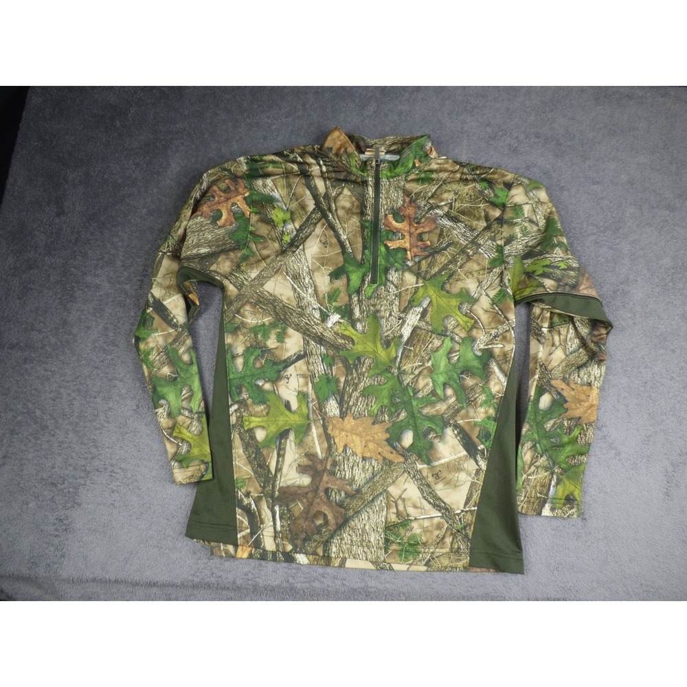 RedHead Mens Camo Quarter Zip Performance Shirt Woodland Oak Camouflage Medium